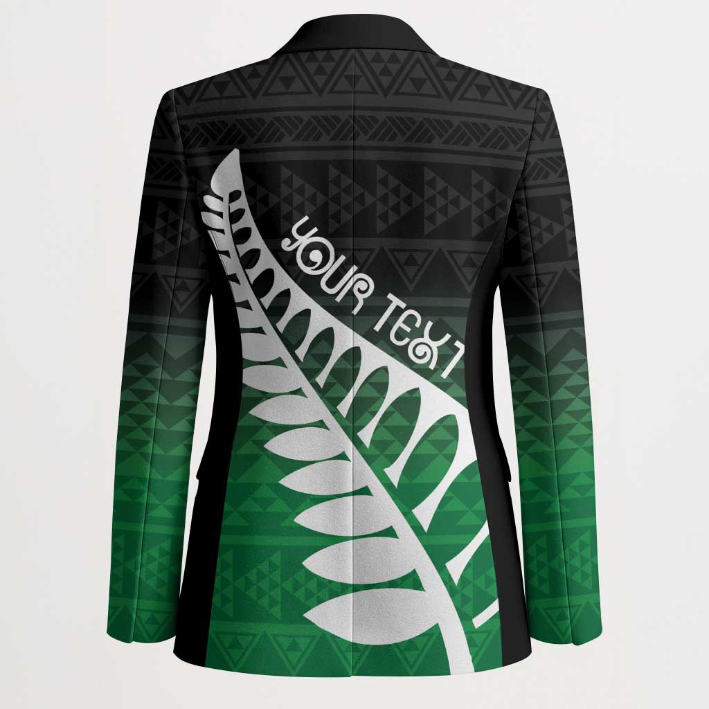 Green Silver Fern Spirit Taniko Tukutuku Personalised Blazer - Aussie Hoodie