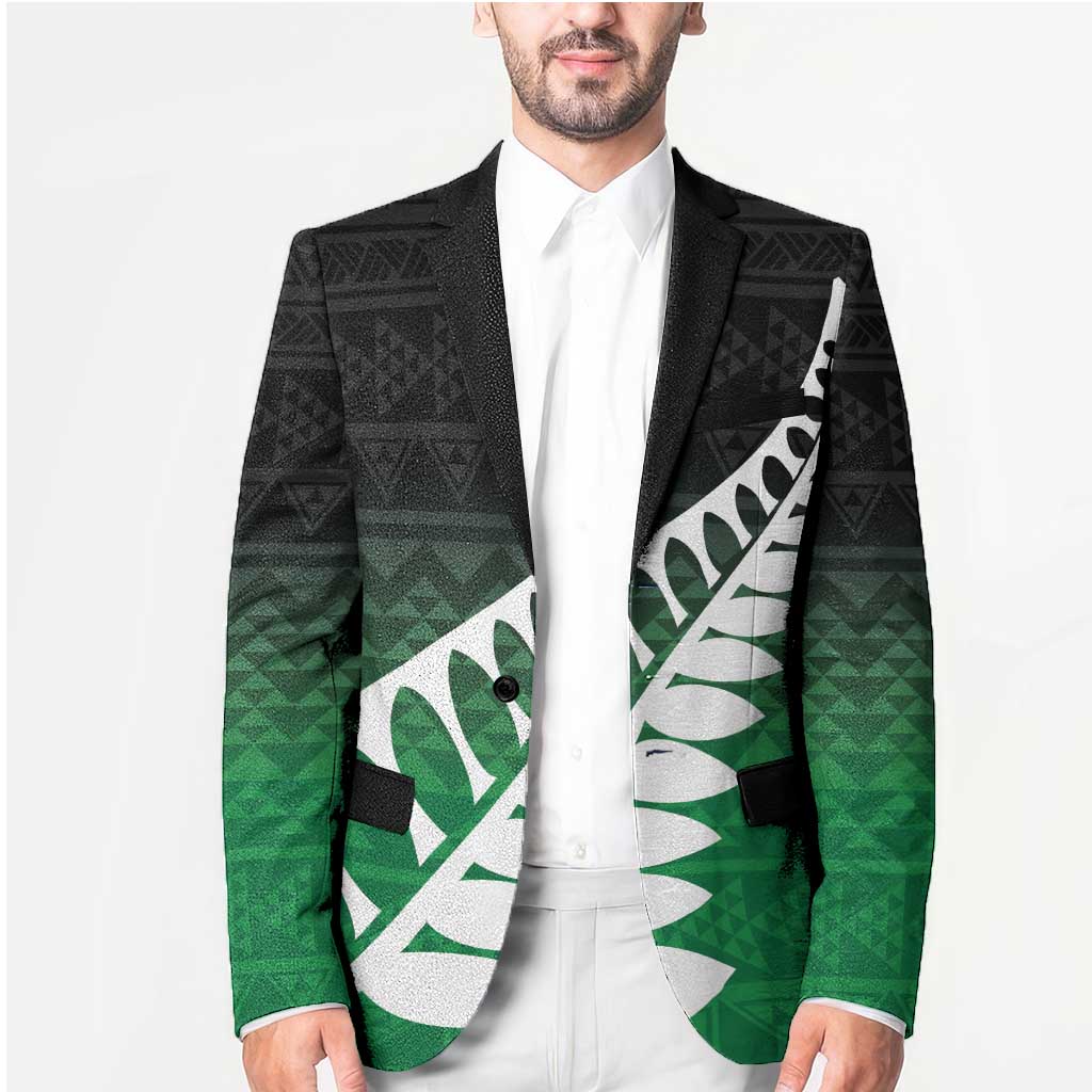 Green Silver Fern Spirit Taniko Tukutuku Personalised Blazer - Aussie Hoodie