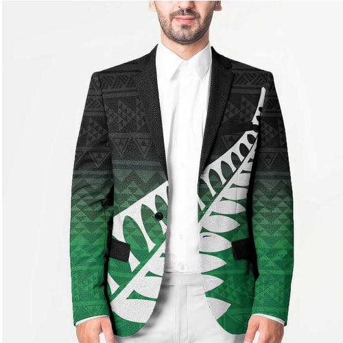 Green Silver Fern Spirit Taniko Tukutuku Personalised Blazer - Aussie Hoodie