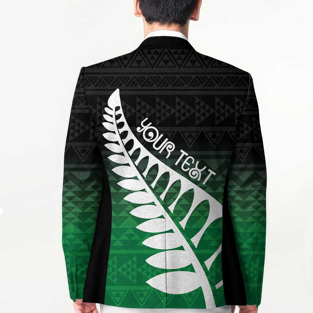 Green Silver Fern Spirit Taniko Tukutuku Personalised Blazer - Aussie Hoodie