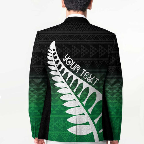 Green Silver Fern Spirit Taniko Tukutuku Personalised Blazer - Aussie Hoodie