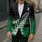 Green Silver Fern Spirit Taniko Tukutuku Personalised Blazer - Aussie Hoodie