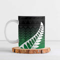 Green Silver Fern Spirit Taniko Tukutuku Personalised Ceramic Mug - Aussie Hoodie