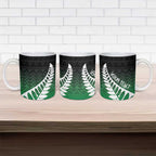 Green Silver Fern Spirit Taniko Tukutuku Personalised Ceramic Mug - Aussie Hoodie