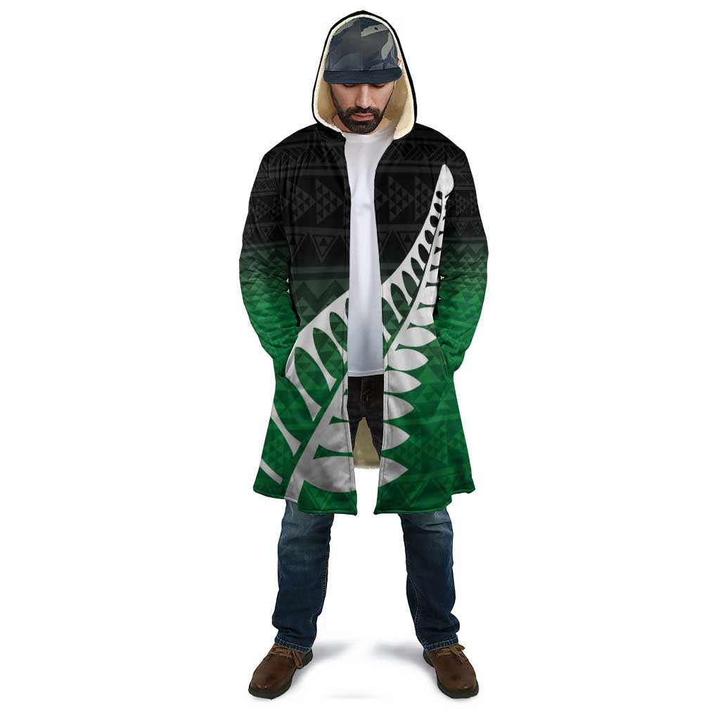 Green Silver Fern Spirit Taniko Tukutuku Personalised Cloak - Aussie Hoodie