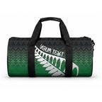 Green Silver Fern Spirit Taniko Tukutuku Personalised Duffle Bag