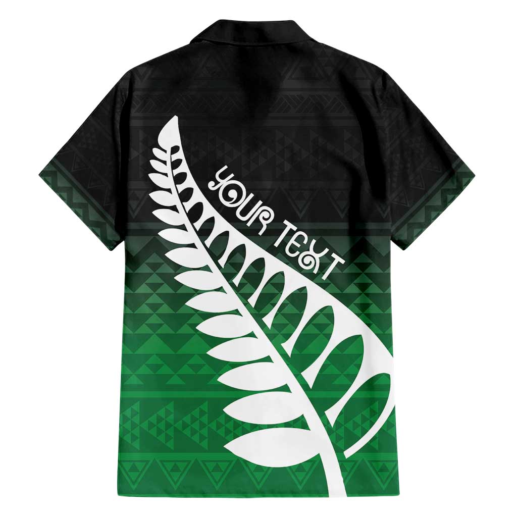 Green Silver Fern Spirit Taniko Tukutuku Personalised Hawaiian Shirt