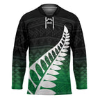 Green Silver Fern Spirit Taniko Tukutuku Personalised Hockey Jersey - Aussie Hoodie