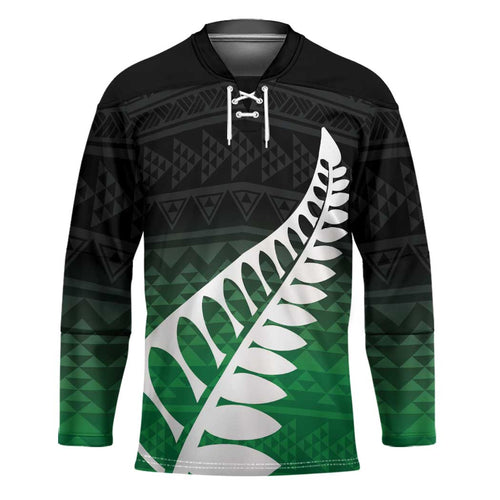 Green Silver Fern Spirit Taniko Tukutuku Personalised Hockey Jersey - Aussie Hoodie