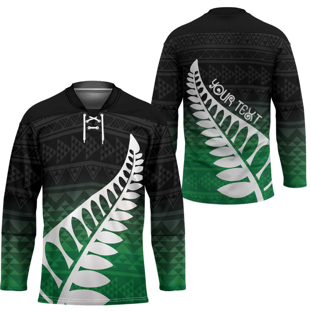 Green Silver Fern Spirit Taniko Tukutuku Personalised Hockey Jersey - Aussie Hoodie