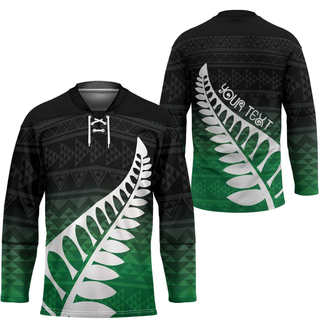 Green Silver Fern Spirit Taniko Tukutuku Personalised Hockey Jersey - Aussie Hoodie