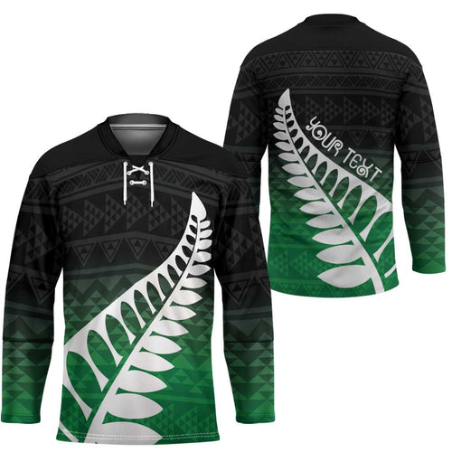 Green Silver Fern Spirit Taniko Tukutuku Personalised Hockey Jersey - Aussie Hoodie