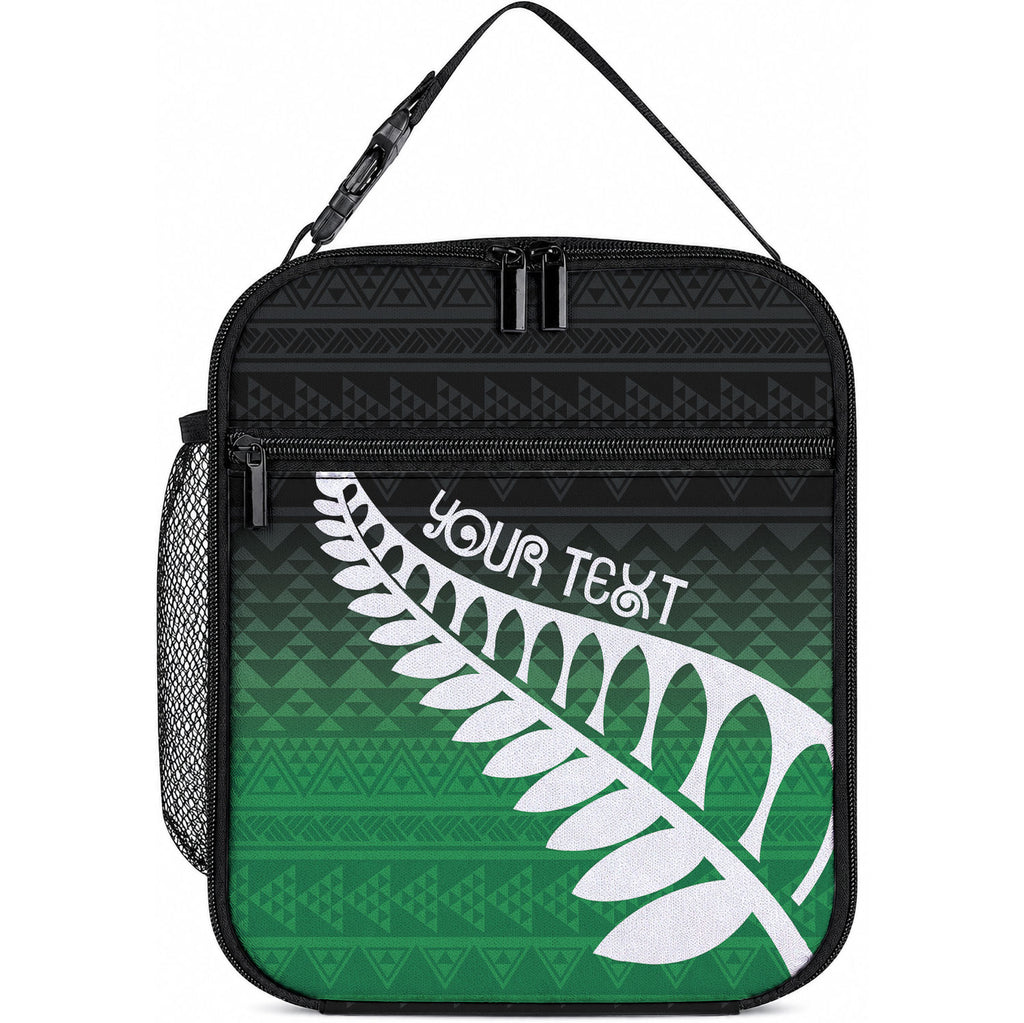 Green Silver Fern Spirit Taniko Tukutuku Personalised Lunch Bag