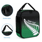 Green Silver Fern Spirit Taniko Tukutuku Personalised Lunch Bag