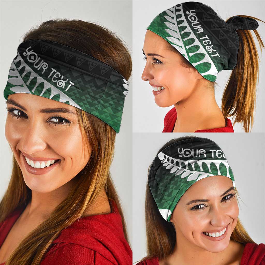 Green Silver Fern Spirit Taniko Tukutuku Personalised Neck Gaiter - Aussie Hoodie