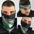 Green Silver Fern Spirit Taniko Tukutuku Personalised Neck Gaiter - Aussie Hoodie