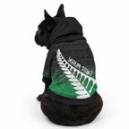 Green Silver Fern Spirit Taniko Tukutuku Personalised Pet Hoodie