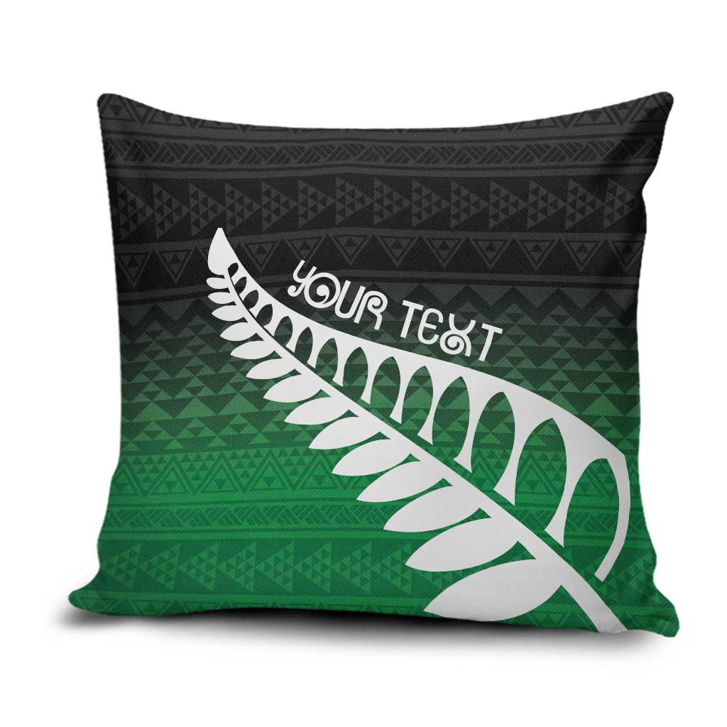 Green Silver Fern Spirit Taniko Tukutuku Personalised Pillow Cover - Aussie Hoodie