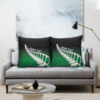 Green Silver Fern Spirit Taniko Tukutuku Personalised Pillow Cover - Aussie Hoodie