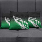 Green Silver Fern Spirit Taniko Tukutuku Personalised Pillow Cover - Aussie Hoodie