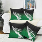 Green Silver Fern Spirit Taniko Tukutuku Personalised Pillow Cover - Aussie Hoodie