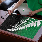 Green Silver Fern Spirit Taniko Tukutuku Personalised Puzzle - Aussie Hoodie