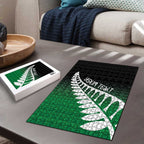 Green Silver Fern Spirit Taniko Tukutuku Personalised Puzzle - Aussie Hoodie