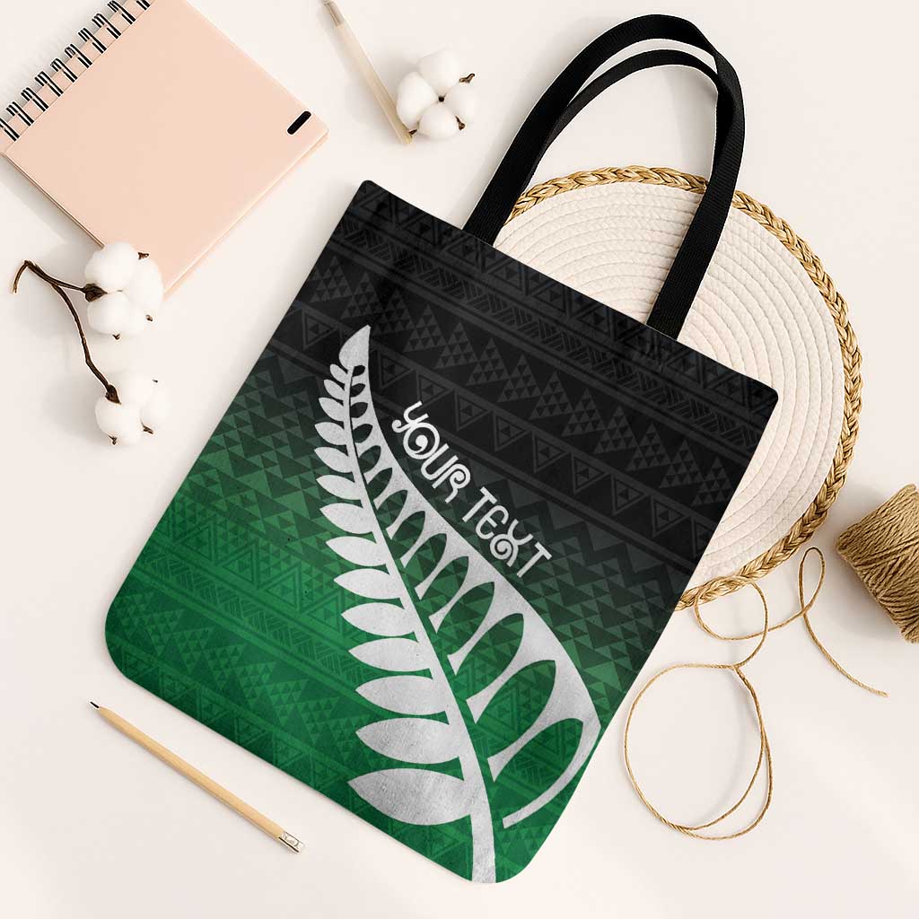 Green Silver Fern Spirit Taniko Tukutuku Personalised Tote Bag - Aussie Hoodie