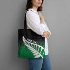 Green Silver Fern Spirit Taniko Tukutuku Personalised Tote Bag - Aussie Hoodie