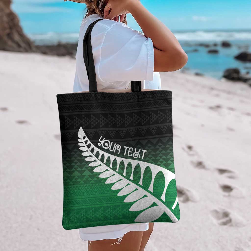 Green Silver Fern Spirit Taniko Tukutuku Personalised Tote Bag - Aussie Hoodie