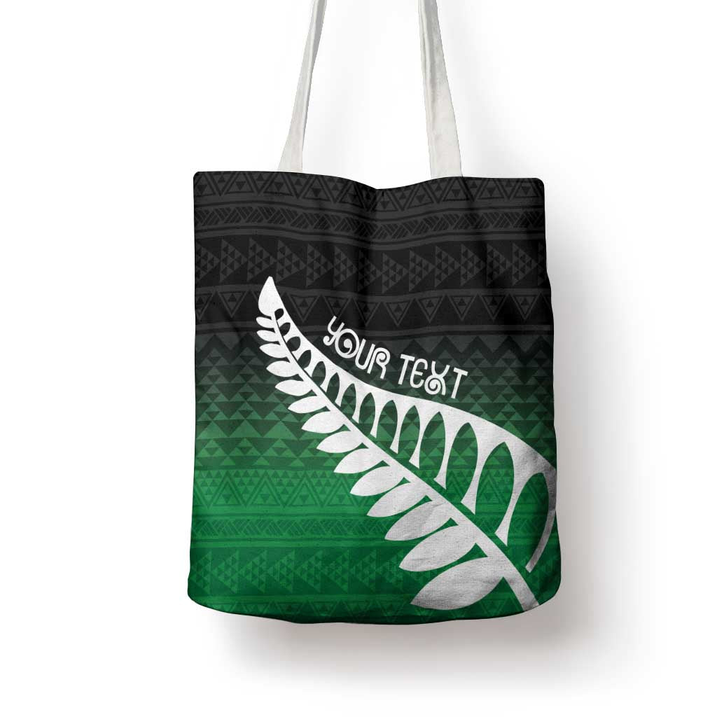 Green Silver Fern Spirit Taniko Tukutuku Personalised Tote Bag - Aussie Hoodie