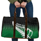 Green Silver Fern Spirit Taniko Tukutuku Personalised Travel Bag - Aussie Hoodie