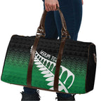 Green Silver Fern Spirit Taniko Tukutuku Personalised Travel Bag - Aussie Hoodie