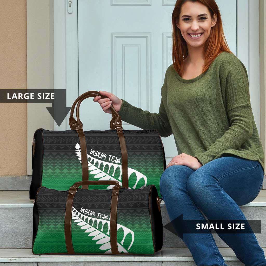 Green Silver Fern Spirit Taniko Tukutuku Personalised Travel Bag - Aussie Hoodie