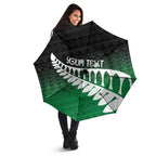 Green Silver Fern Spirit Taniko Tukutuku Personalised Umbrella - Aussie Hoodie