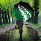 Green Silver Fern Spirit Taniko Tukutuku Personalised Umbrella - Aussie Hoodie