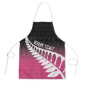 Pink Silver Fern Spirit Taniko Tukutuku Personalised Apron - Aussie Hoodie