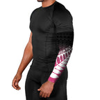 Pink Silver Fern Spirit Taniko Tukutuku Personalised Arm Sleeves - Aussie Hoodie
