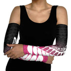 Pink Silver Fern Spirit Taniko Tukutuku Personalised Arm Sleeves - Aussie Hoodie