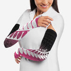 Pink Silver Fern Spirit Taniko Tukutuku Personalised Arm Sleeves - Aussie Hoodie