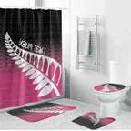 Pink Silver Fern Spirit Taniko Tukutuku Personalised Bathroom Set - Aussie Hoodie