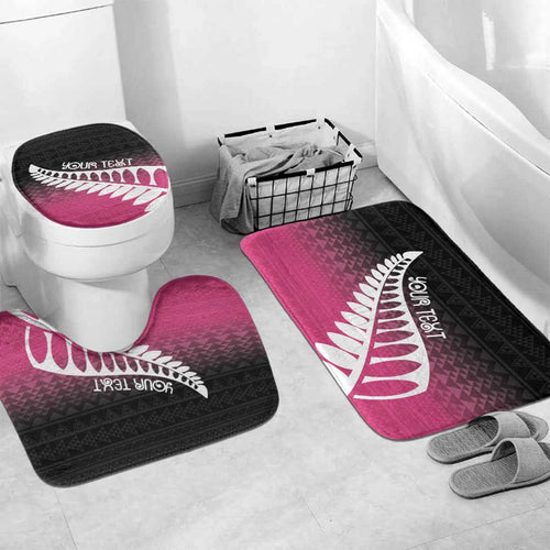 Pink Silver Fern Spirit Taniko Tukutuku Personalised Bathroom Set - Aussie Hoodie