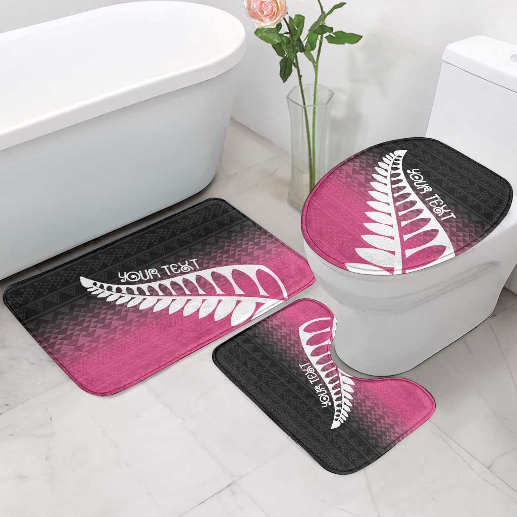 Pink Silver Fern Spirit Taniko Tukutuku Personalised Bathroom Set - Aussie Hoodie
