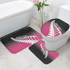 Pink Silver Fern Spirit Taniko Tukutuku Personalised Bathroom Set - Aussie Hoodie