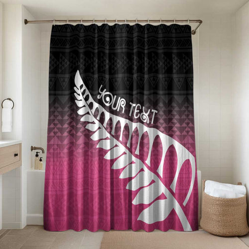 Pink Silver Fern Spirit Taniko Tukutuku Personalised Bathroom Set - Aussie Hoodie
