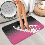 Pink Silver Fern Spirit Taniko Tukutuku Personalised Bathroom Set - Aussie Hoodie