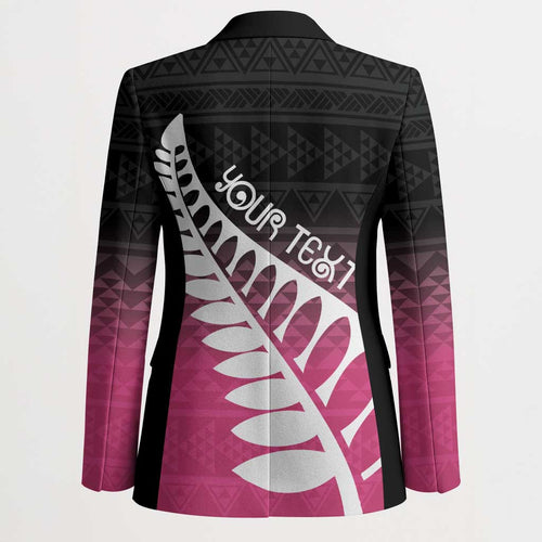 Pink Silver Fern Spirit Taniko Tukutuku Personalised Blazer - Aussie Hoodie
