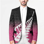 Pink Silver Fern Spirit Taniko Tukutuku Personalised Blazer - Aussie Hoodie