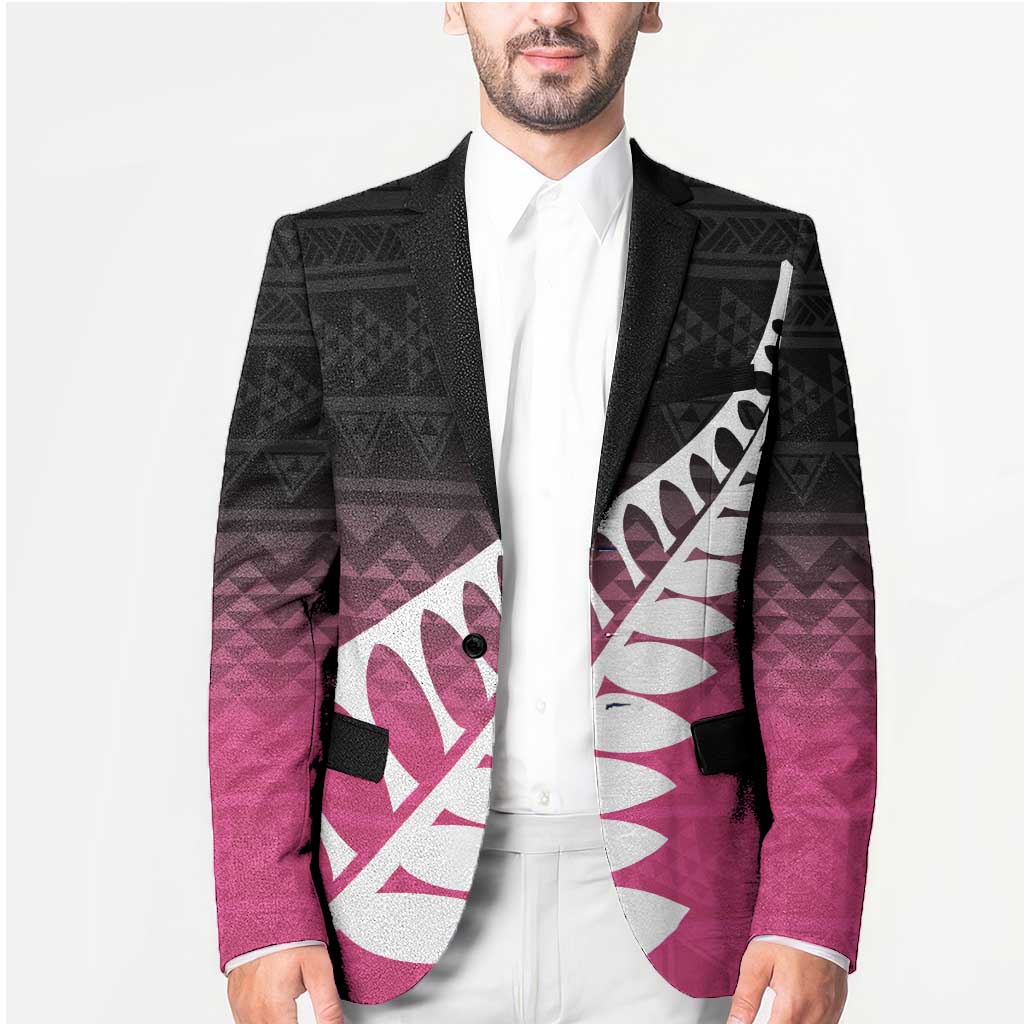 Pink Silver Fern Spirit Taniko Tukutuku Personalised Blazer - Aussie Hoodie