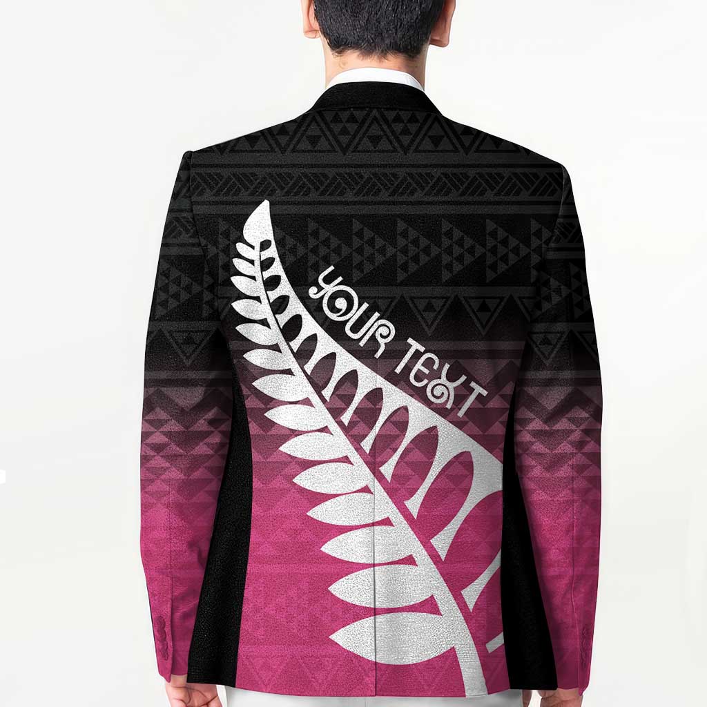 Pink Silver Fern Spirit Taniko Tukutuku Personalised Blazer - Aussie Hoodie